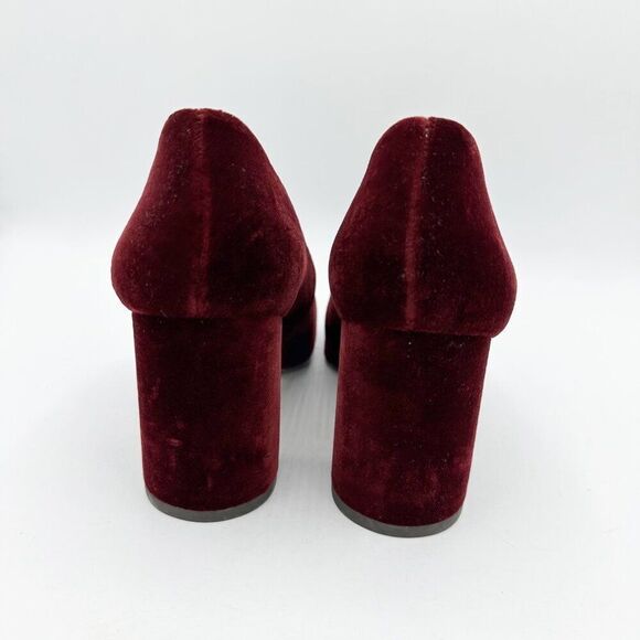 Louise Et Cie‎ Trending Burgundy Velvet Block Heel Pumps Size 8.5 - Picture 15 of 15